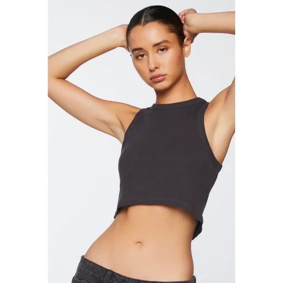 Knit Tank Forever 21 Black Crop Tank Top Buy FOREVER 21 Active